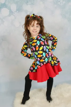 Kids Long Sleeve Christmas Pixie Dress