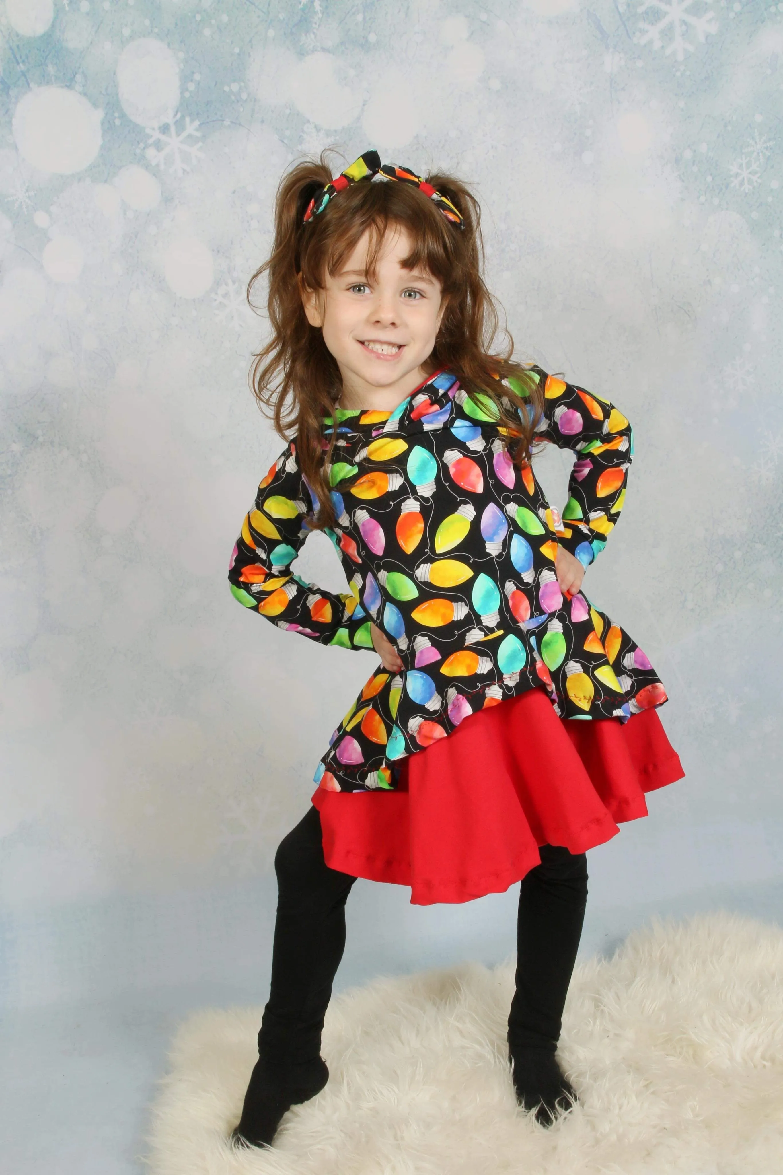 Kids Long Sleeve Christmas Pixie Dress