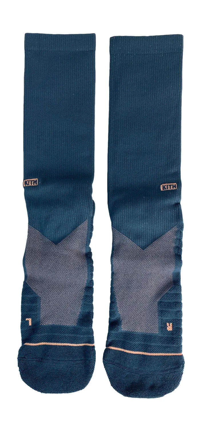 KITH X STANCE Men's Navy Salmon Toe Legends Day Athletic Crew Socks Size Large