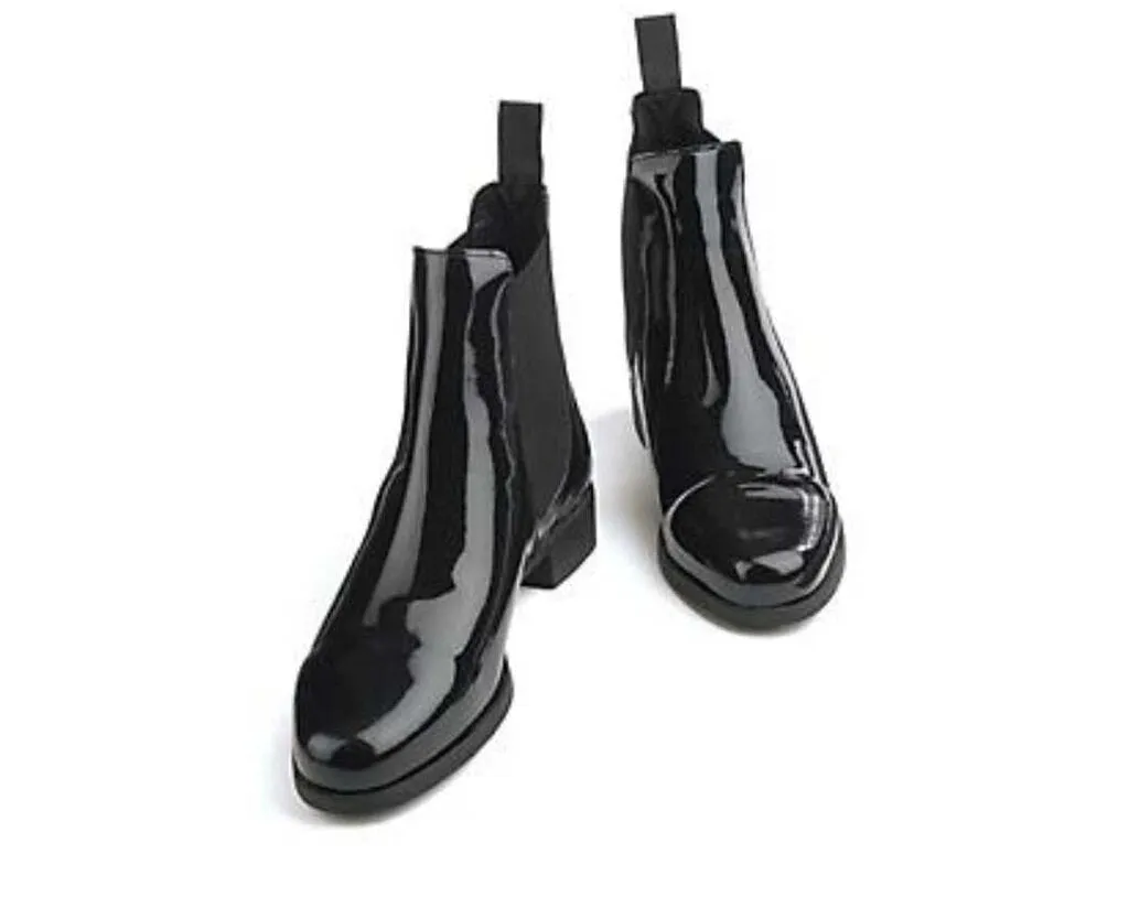 Ladies Ovation Patent Leather Show Boots Black 10 1/2
