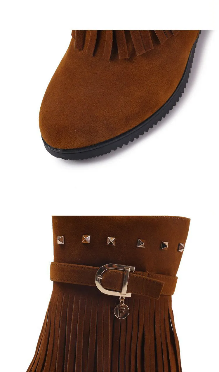Large Size Wear-resistant Wedge Heel Boots Round Head Non-slip Boots Women's Boots