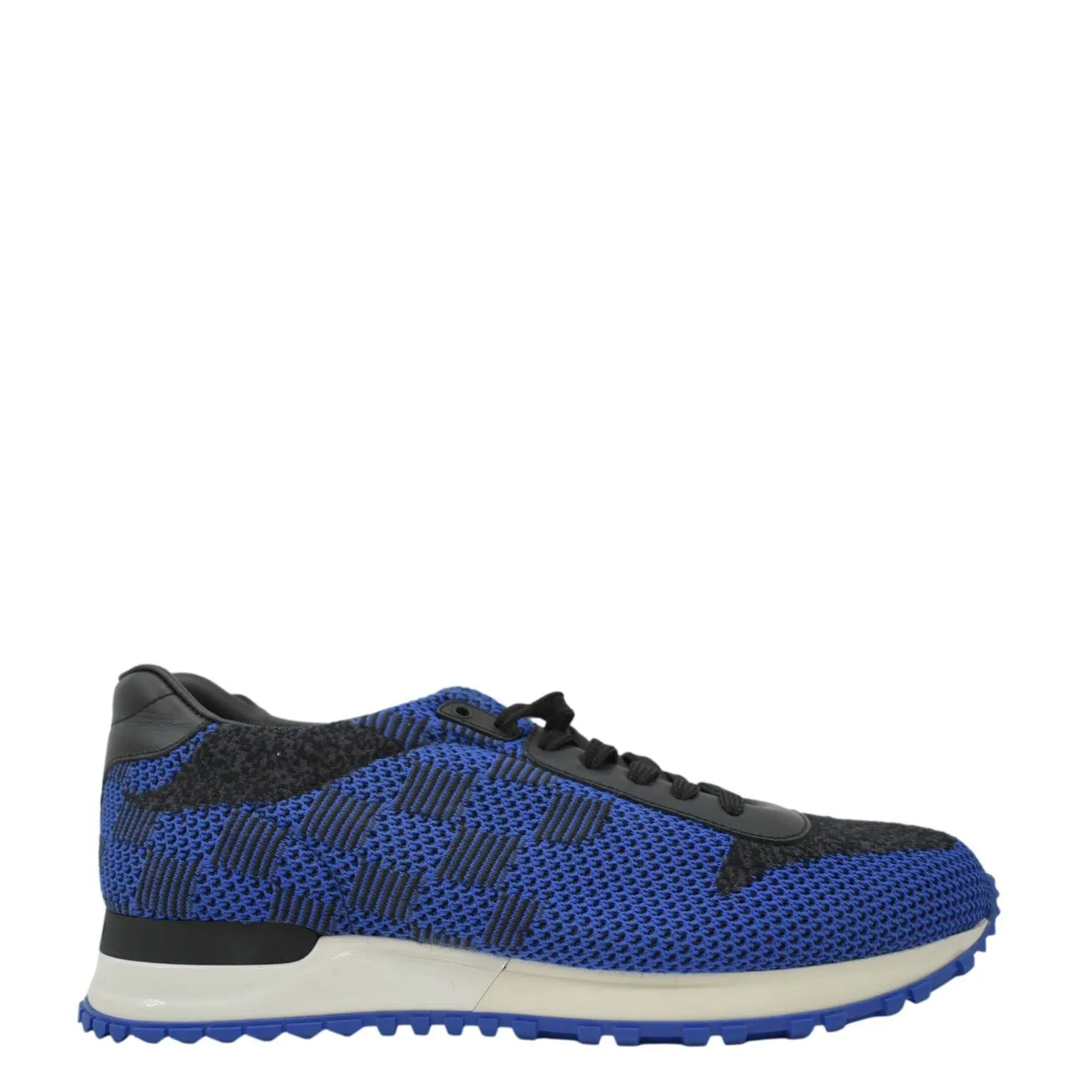 LOUIS VUITTON Runaway Trainer Damier Leather Sneakers Blue US 6