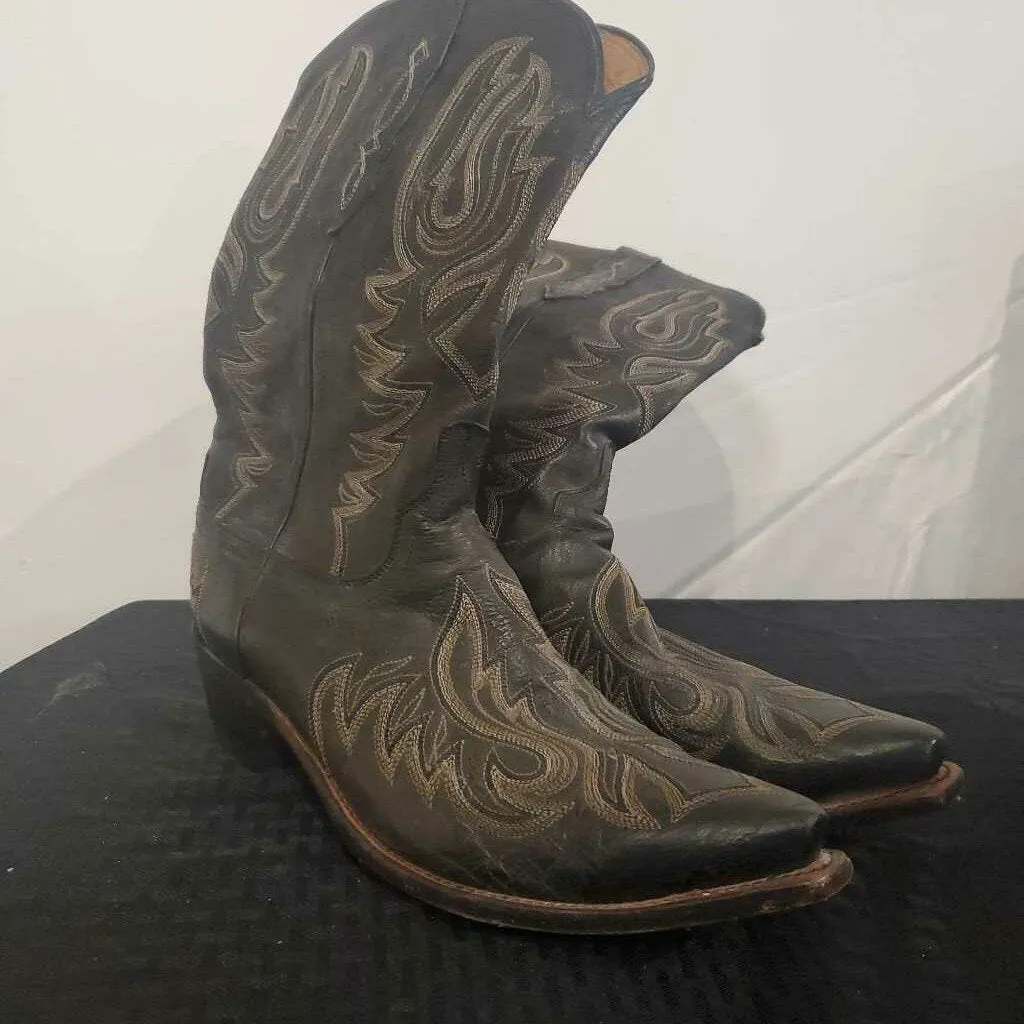 Lucchese Black Western Boots 10 1/2