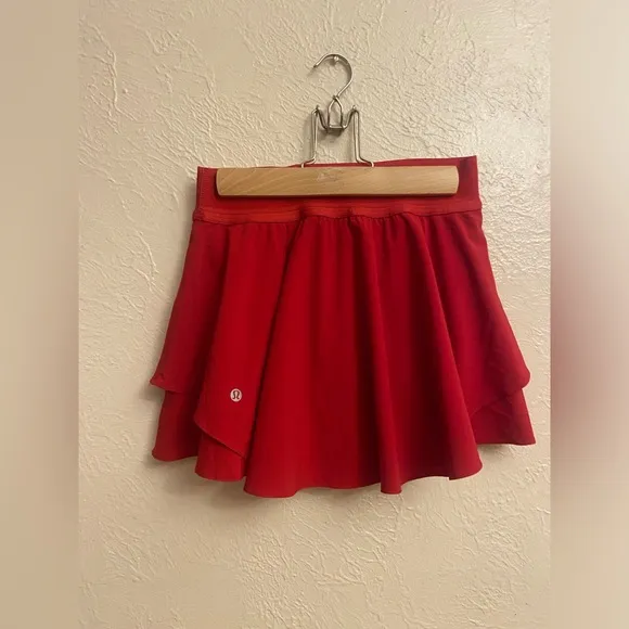 Lululemon Athletica Red Skater Mini Skirt