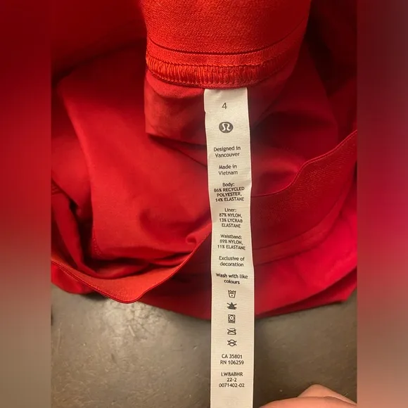 Lululemon Athletica Red Skater Mini Skirt