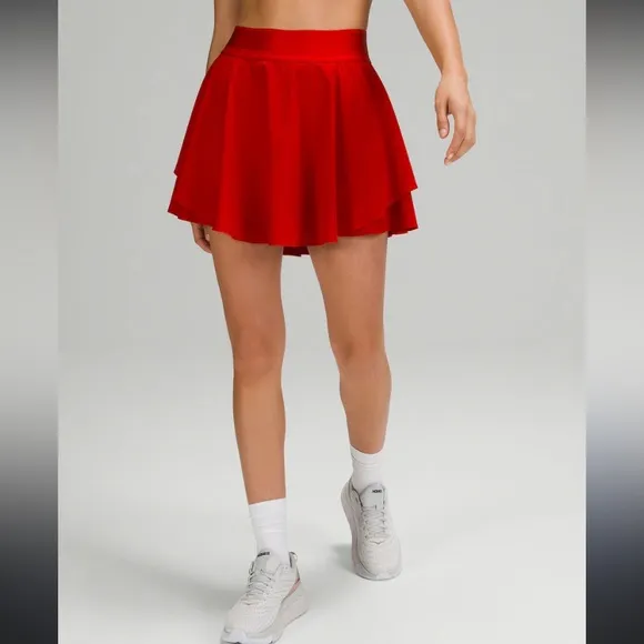 Lululemon Athletica Red Skater Mini Skirt