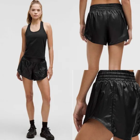 Lululemon Hotty Hot High-Rise Lined Short 4&quot; *Matte SheenBlack!