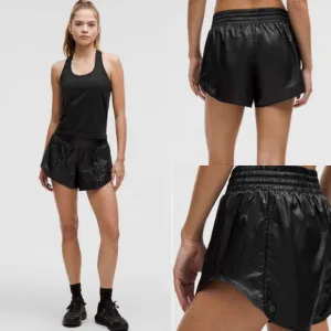 Lululemon Hotty Hot High-Rise Lined Short 4&quot; *Matte SheenBlack!