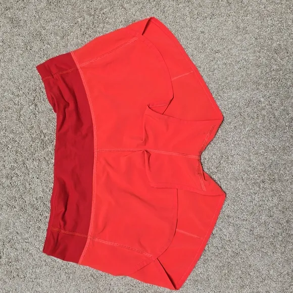 Lululemon Speed Up Short *Long 2.5&quot;Red Orange Size 4 Euc