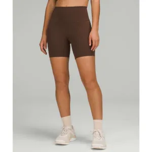 Lululemon Wunder Train High-Rise Biker Short 6&quot; Java Brown Size 2
