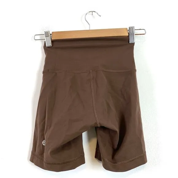 Lululemon Wunder Train High-Rise Biker Short 6&quot; Java Brown Size 2