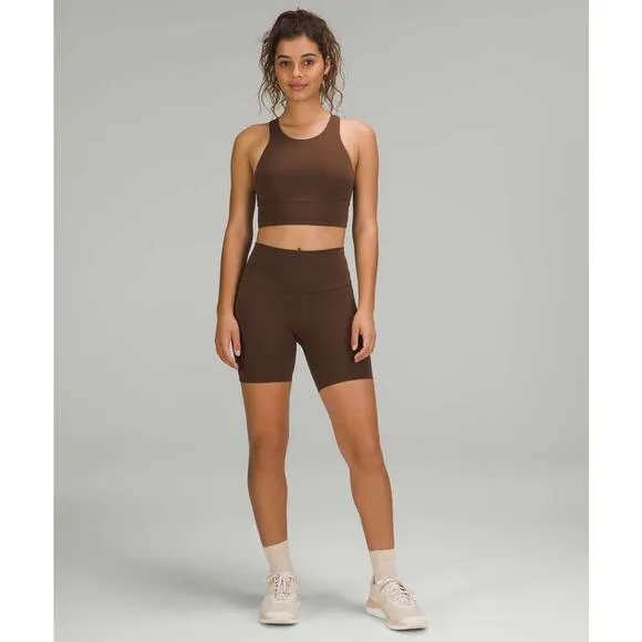 Lululemon Wunder Train High-Rise Biker Short 6&quot; Java Brown Size 2
