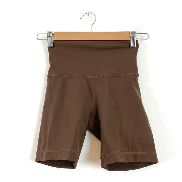 Lululemon Wunder Train High-Rise Biker Short 6&quot; Java Brown Size 2