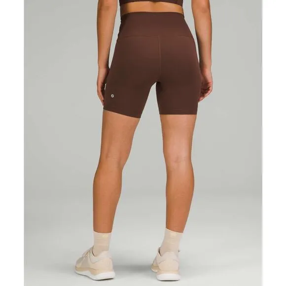 Lululemon Wunder Train High-Rise Biker Short 6&quot; Java Brown Size 2