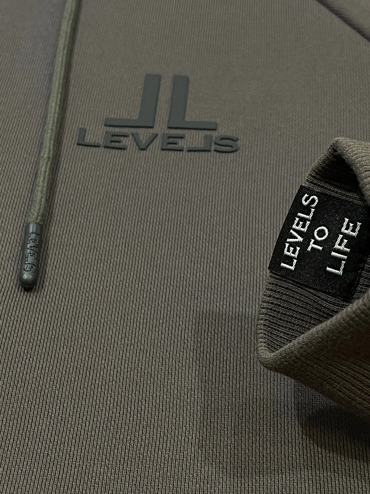 LUXE LEVELS ZIP HOODIE | CHARCOAL