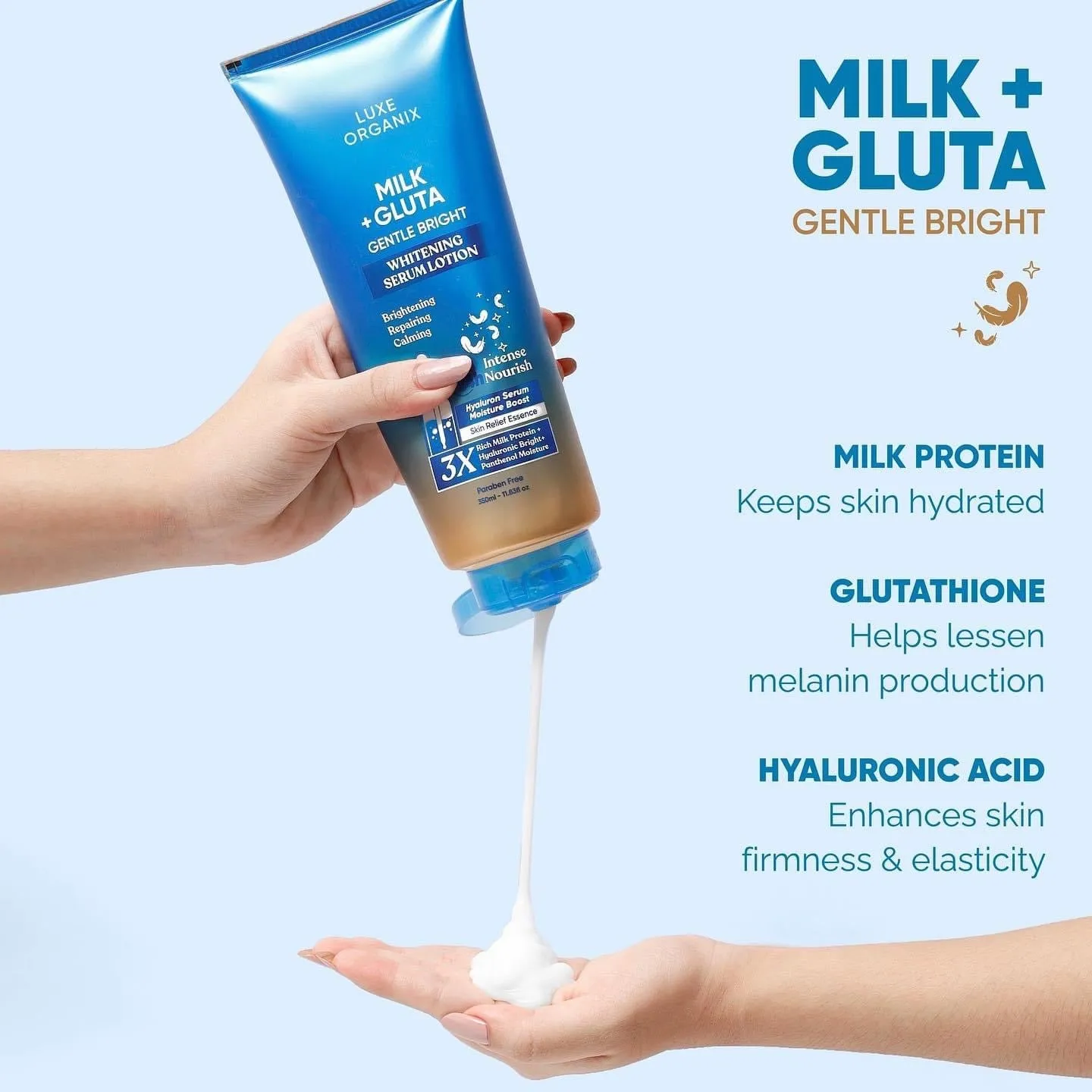 Luxe Organix Milk   Gluta Gentle Bright Whitening Serum Lotion