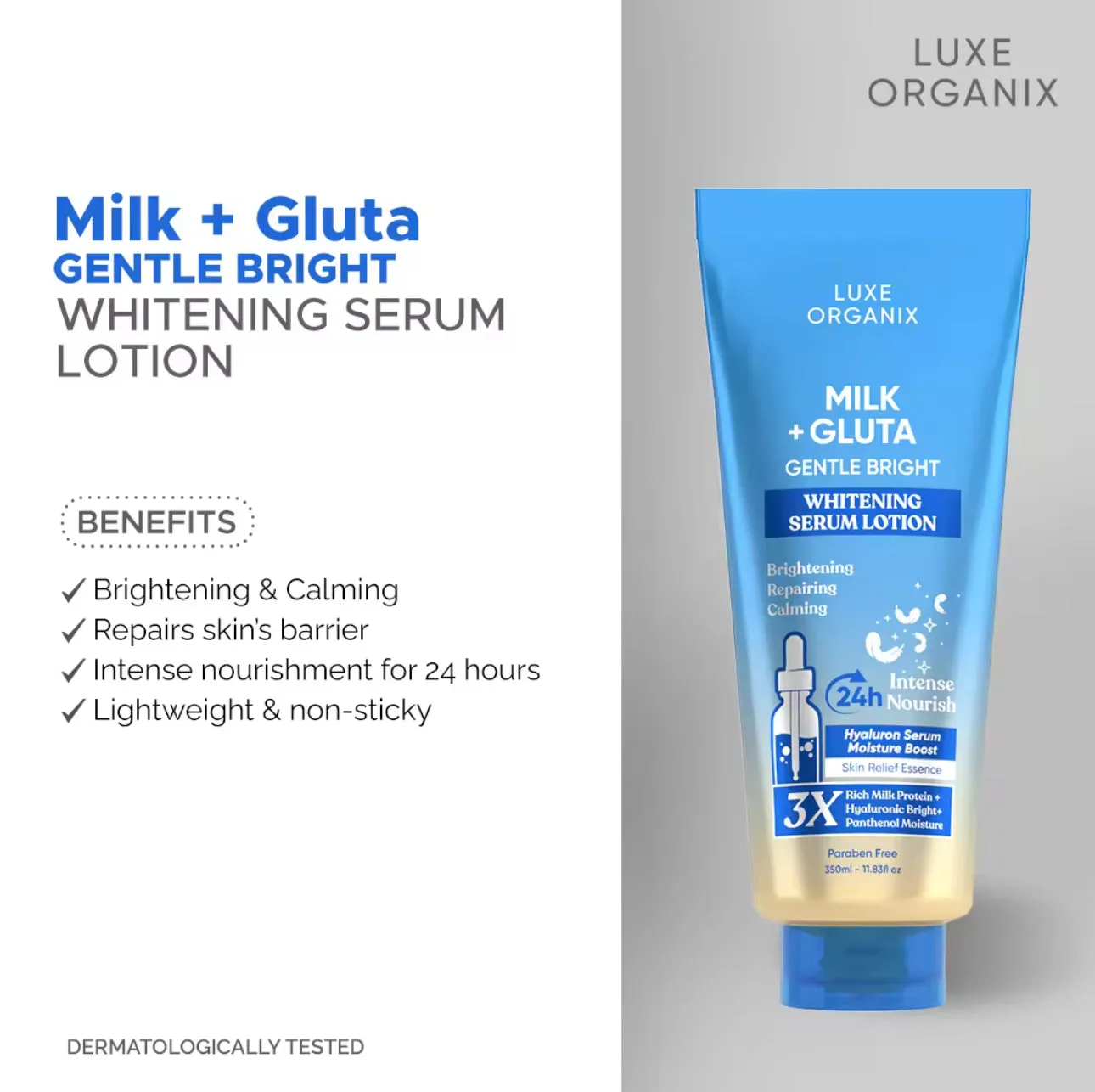Luxe Organix Milk   Gluta Gentle Bright Whitening Serum Lotion