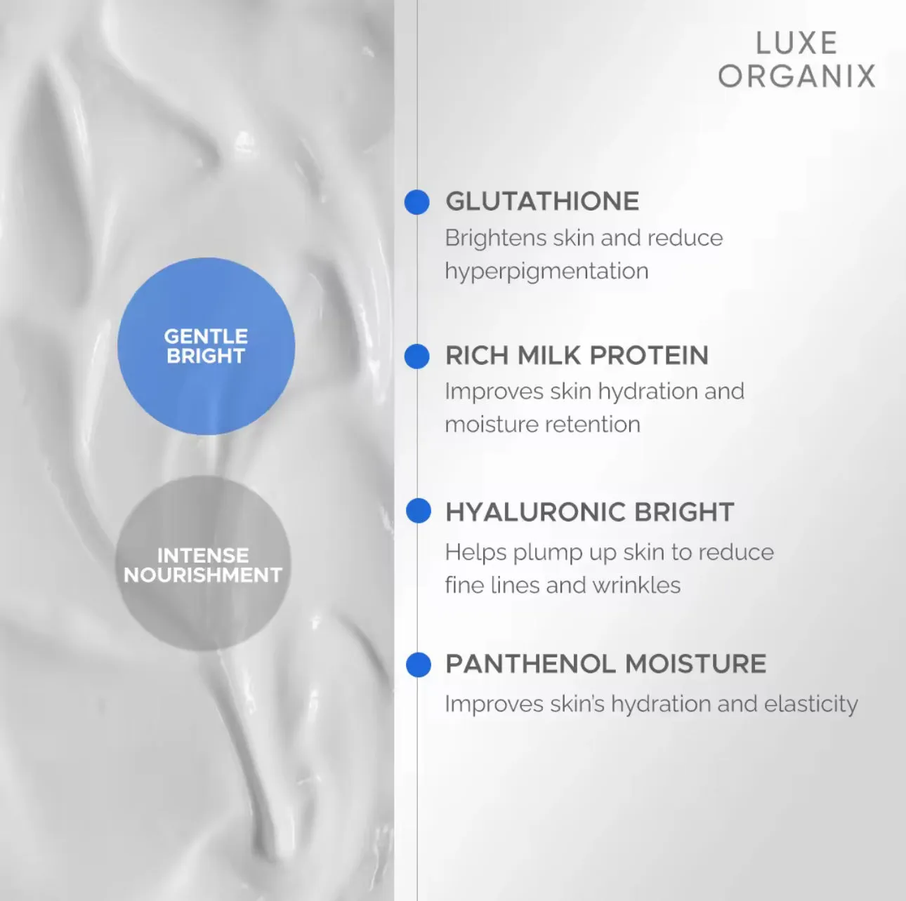 Luxe Organix Milk   Gluta Gentle Bright Whitening Serum Lotion