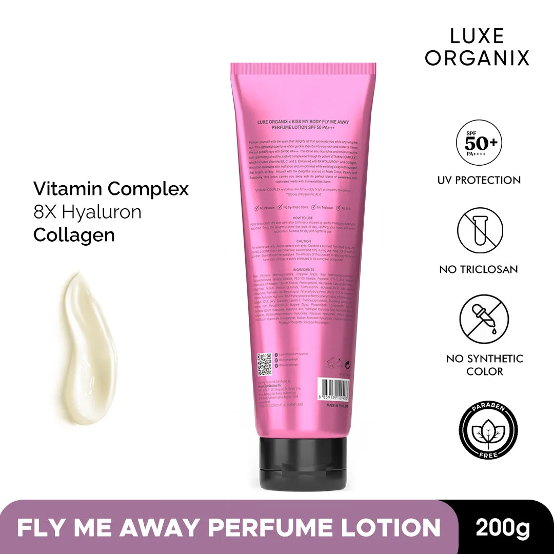 Luxe Organix X Kiss My Body Fly Me Away Perfume Lotion SPF 50 PA    200g