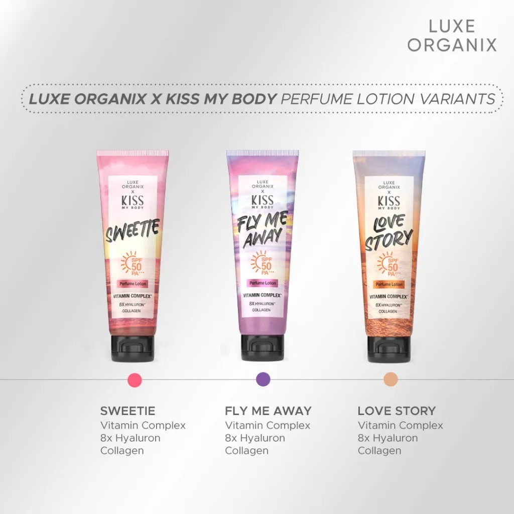 Luxe Organix X Kiss My Body Fly Me Away Perfume Lotion SPF 50 PA    200g
