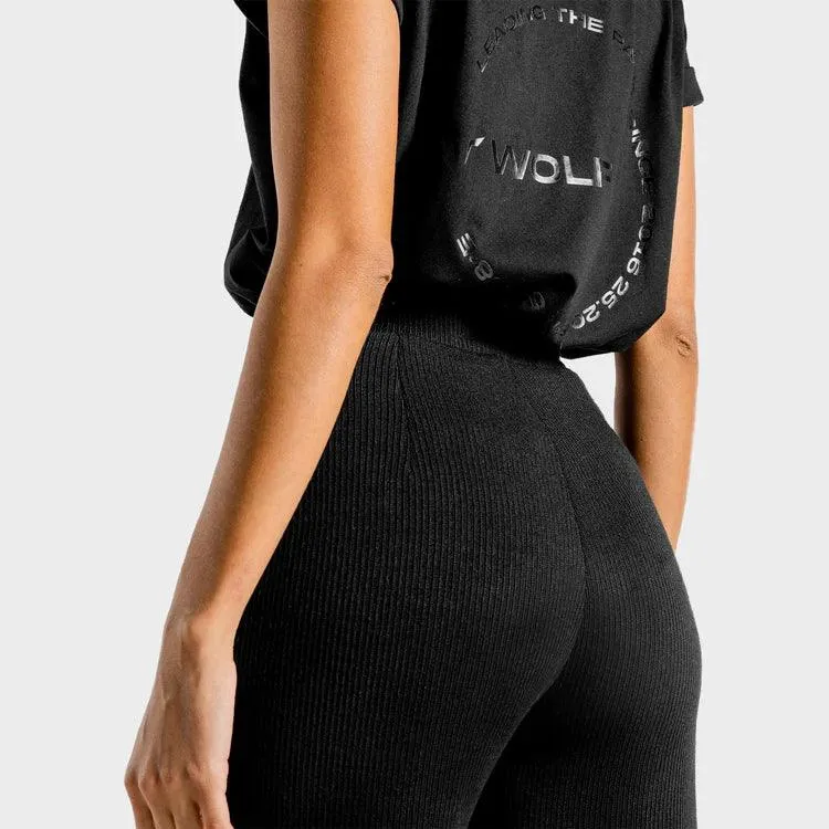 Luxe Wide Leg Pants - Joggingbuxur - Svartar