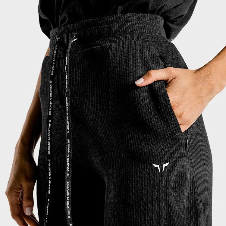 Luxe Wide Leg Pants - Joggingbuxur - Svartar