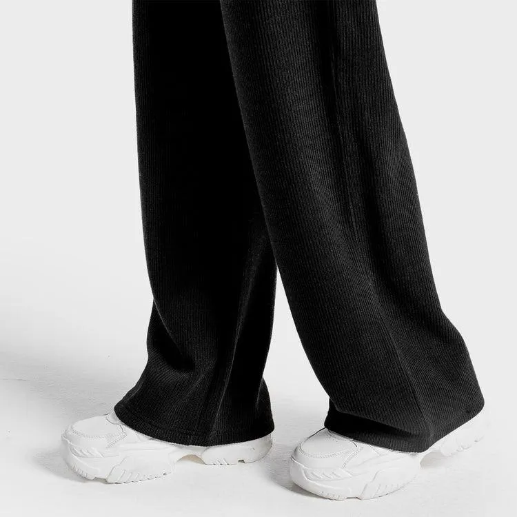 Luxe Wide Leg Pants - Joggingbuxur - Svartar