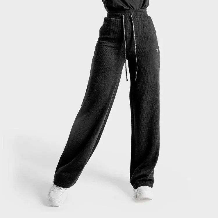 Luxe Wide Leg Pants - Joggingbuxur - Svartar