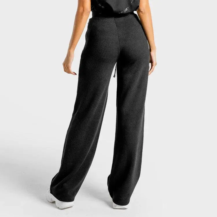 Luxe Wide Leg Pants - Joggingbuxur - Svartar
