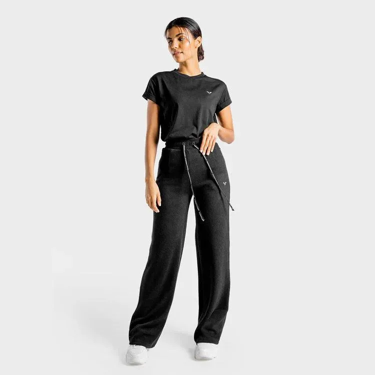 Luxe Wide Leg Pants - Joggingbuxur - Svartar