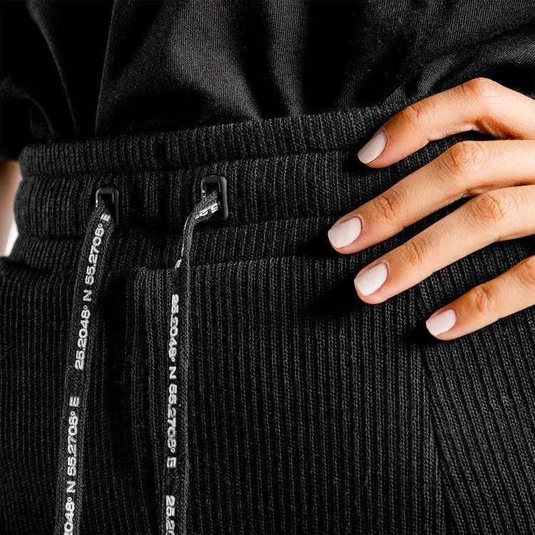 Luxe Wide Leg Pants - Joggingbuxur - Svartar