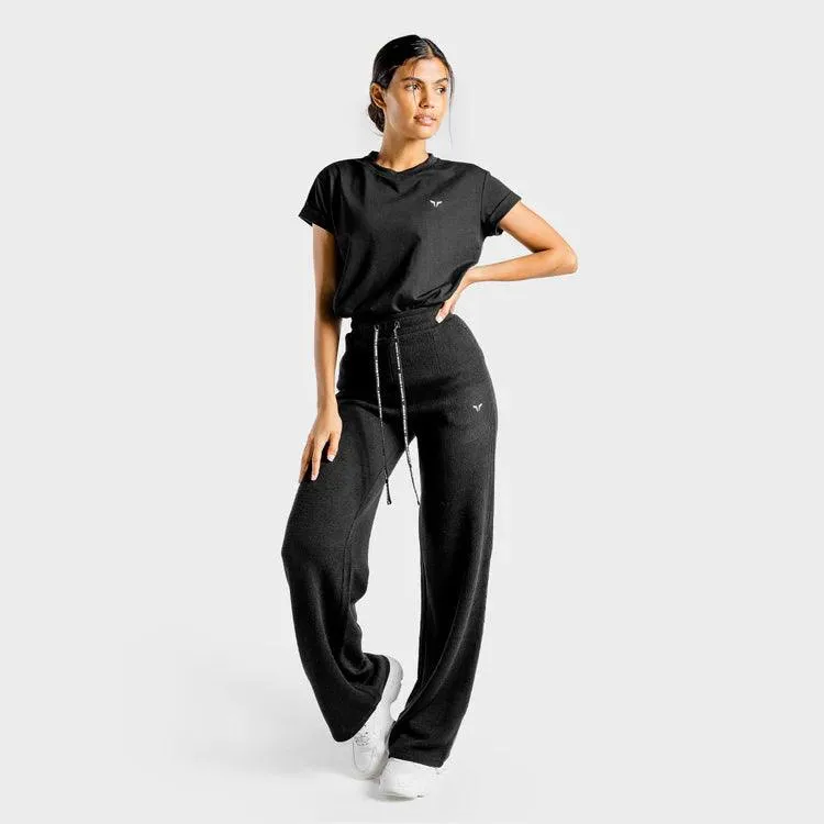 Luxe Wide Leg Pants - Joggingbuxur - Svartar