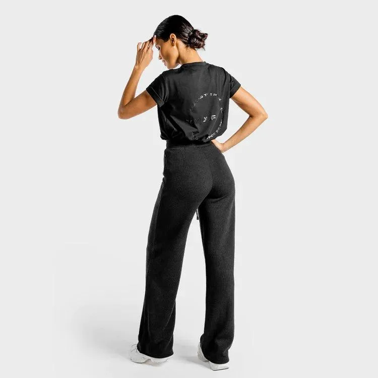 Luxe Wide Leg Pants - Joggingbuxur - Svartar