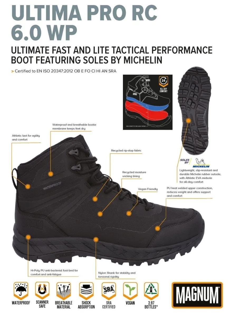 MAGNUM Ultima PRO RC 6.0 WP - Waterproof - Herren Einsatz Stiefel Boots Schwarz M810069-021
