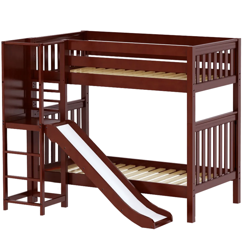 Maxtrix Twin High Bunk Bed with Slide Platform