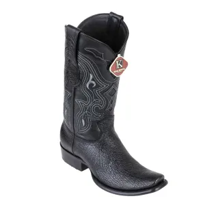 Men's King Exotic Sharkskin Boots Dubai Toe Handcrafted Black (4790905)