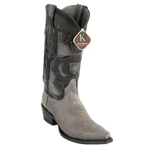 Men's King Exotic Snip Toe Sharkskin Boots Handcrafted Gray (494R0909)