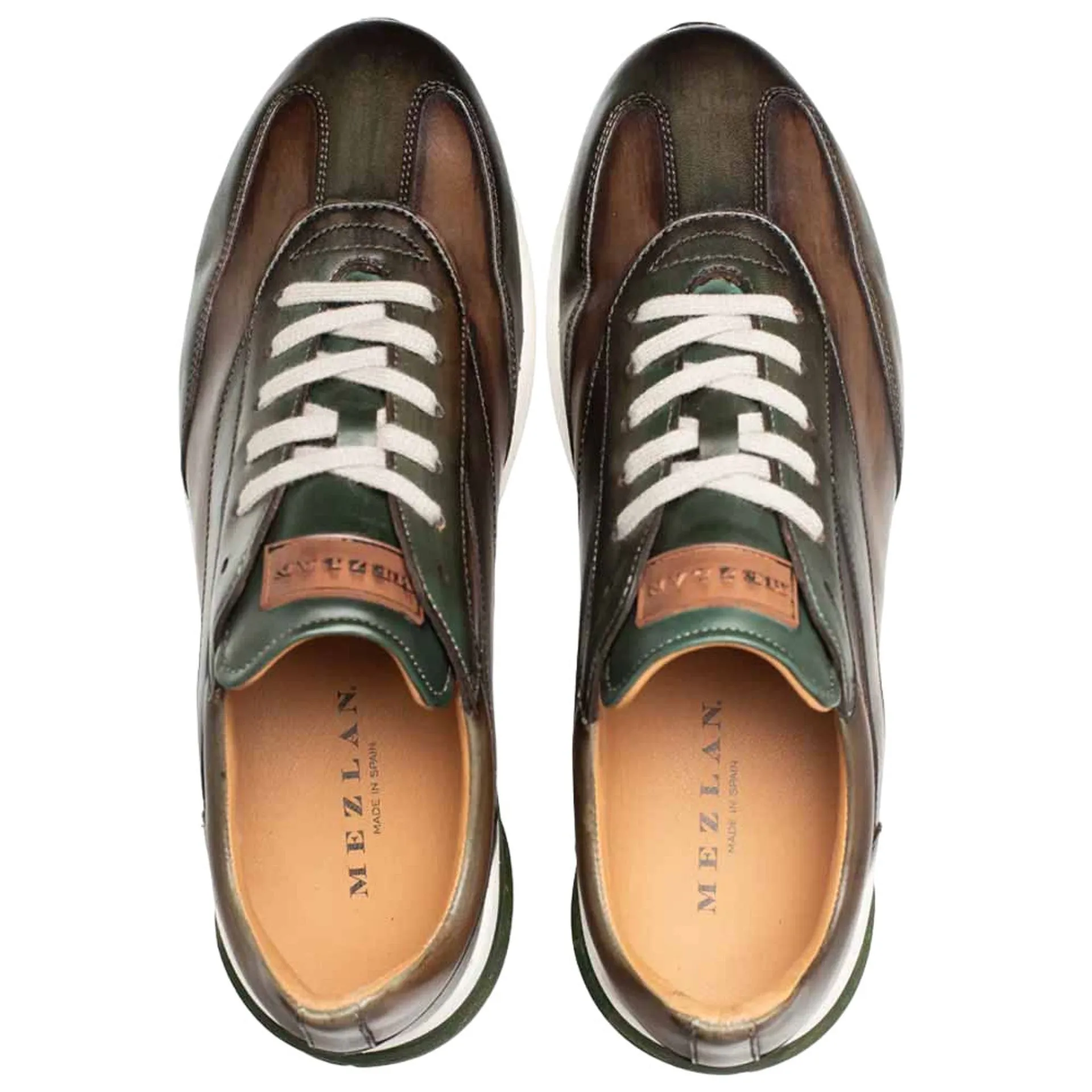 Men's Magico Forest/Olive Two-Toned Sneakers By Mezlan Made In Spain Brand