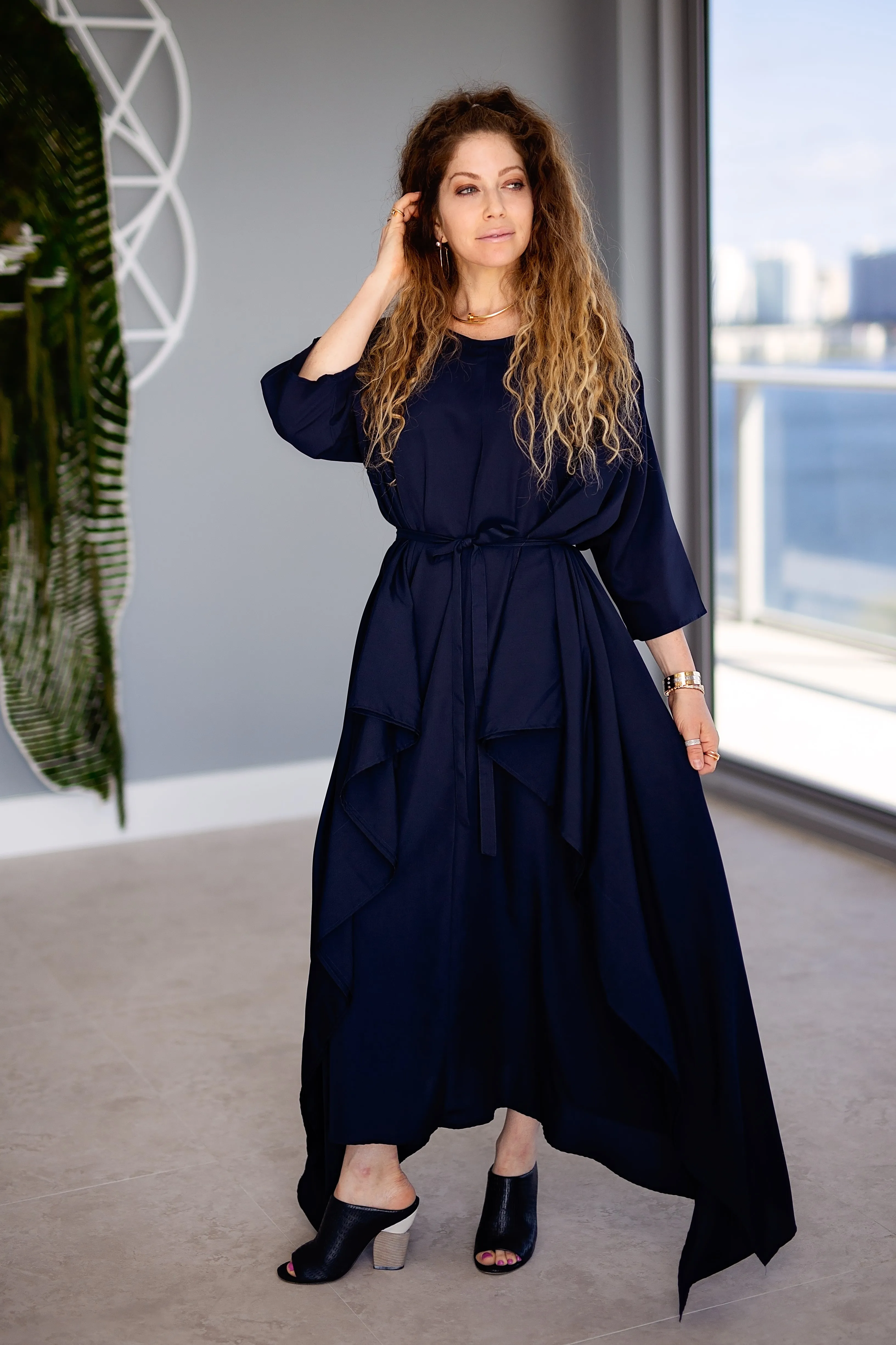 Momo Dress - Navy Crepe