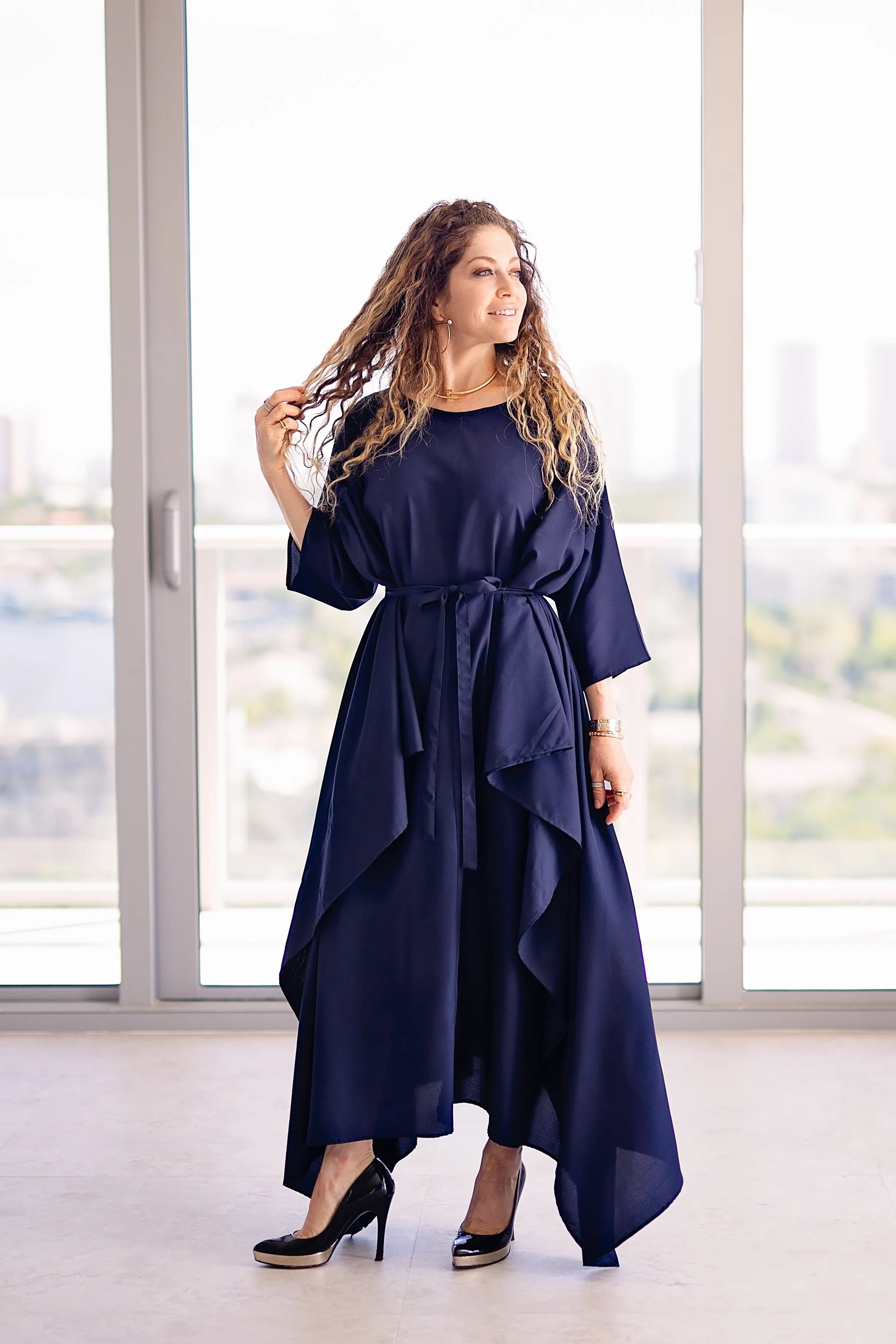 Momo Dress - Navy Crepe