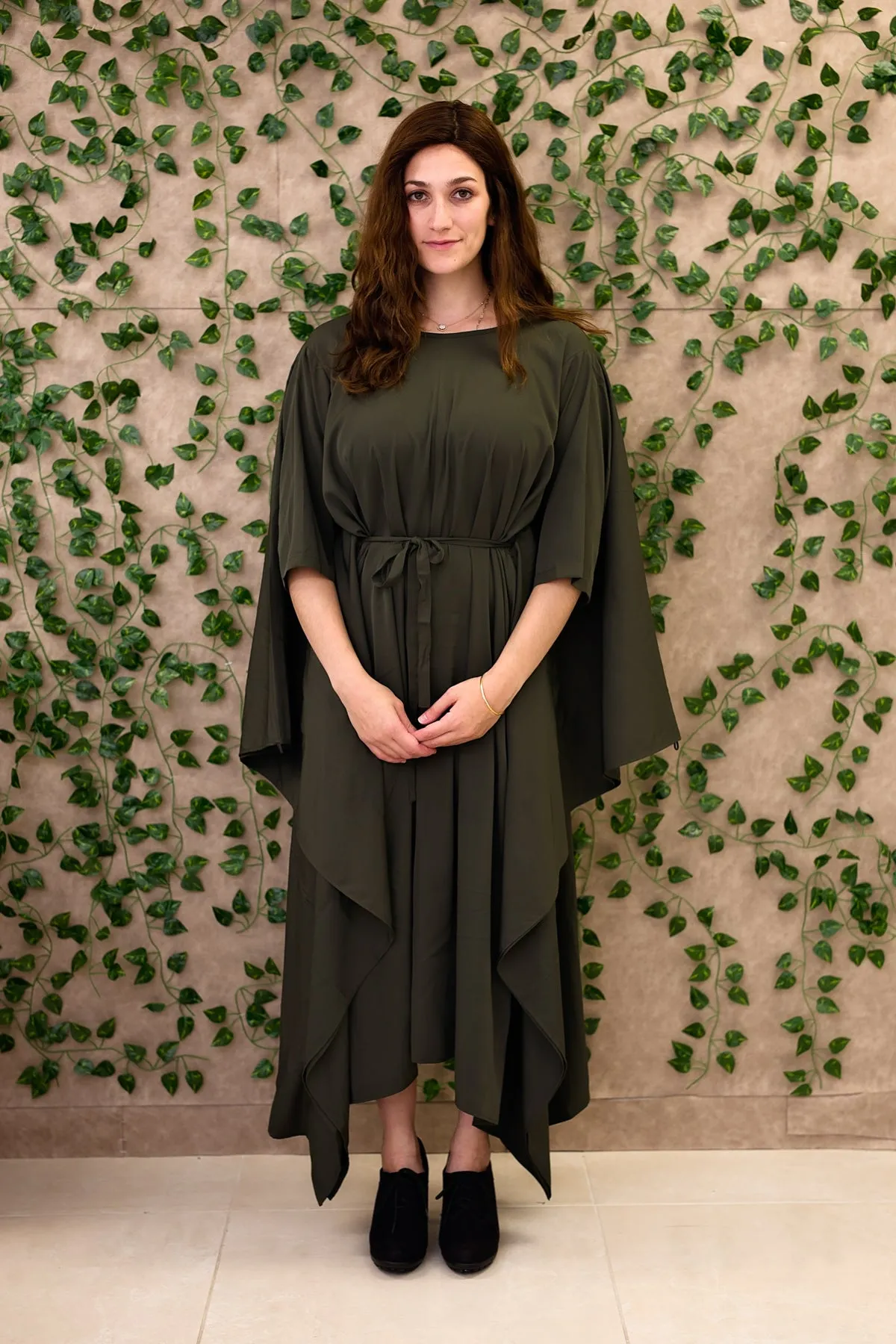 Momo Dress - Olive Crepe