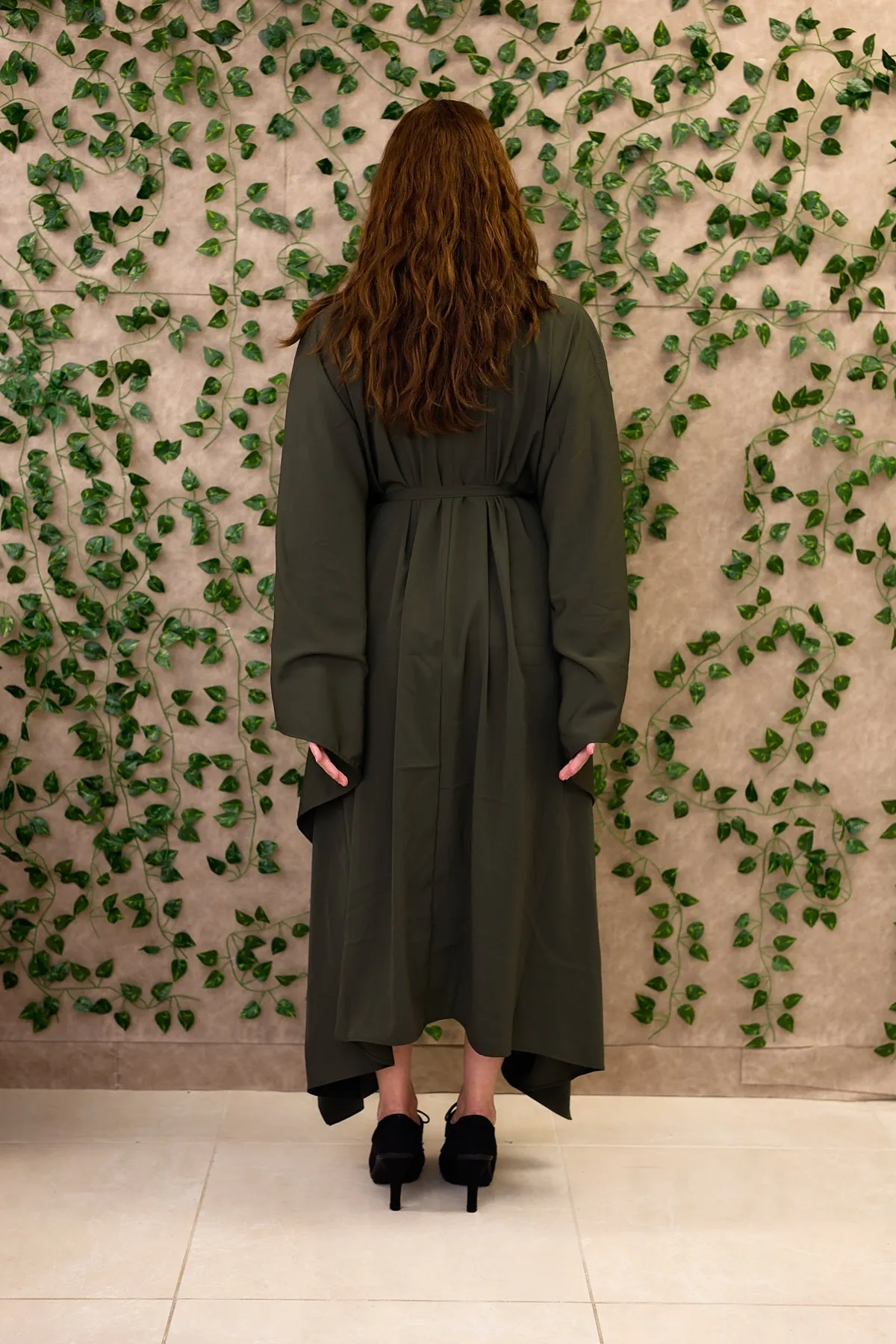 Momo Dress - Olive Crepe