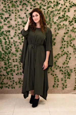 Momo Dress - Olive Crepe