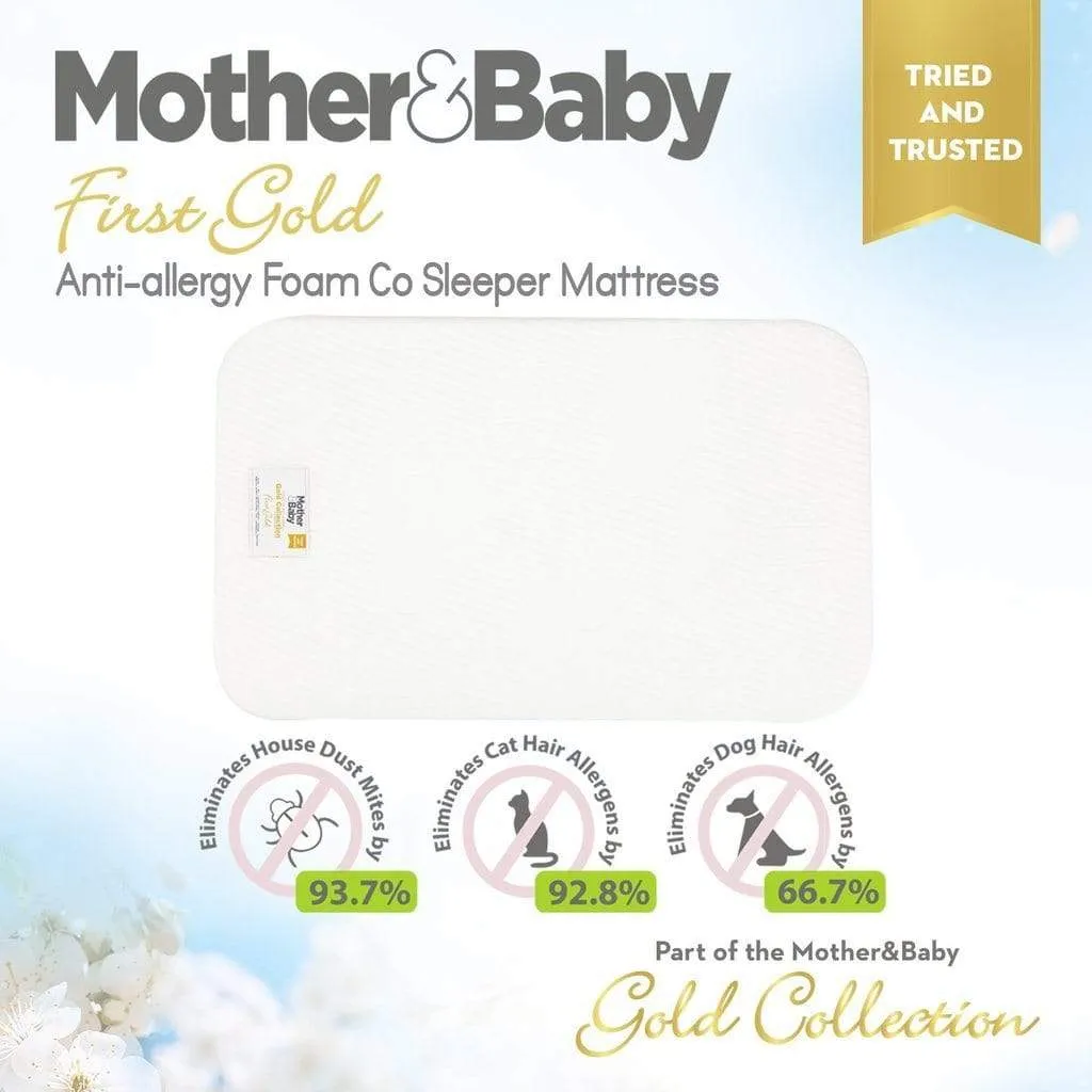 Mother & Baby First Gold Anti Allergy Foam Co Sleeper Mattress 83 x 50cm