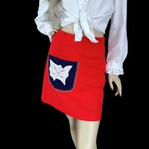 Mulligan Red Mini Skort 1970s Vintage Field Hockey Preppy Size M