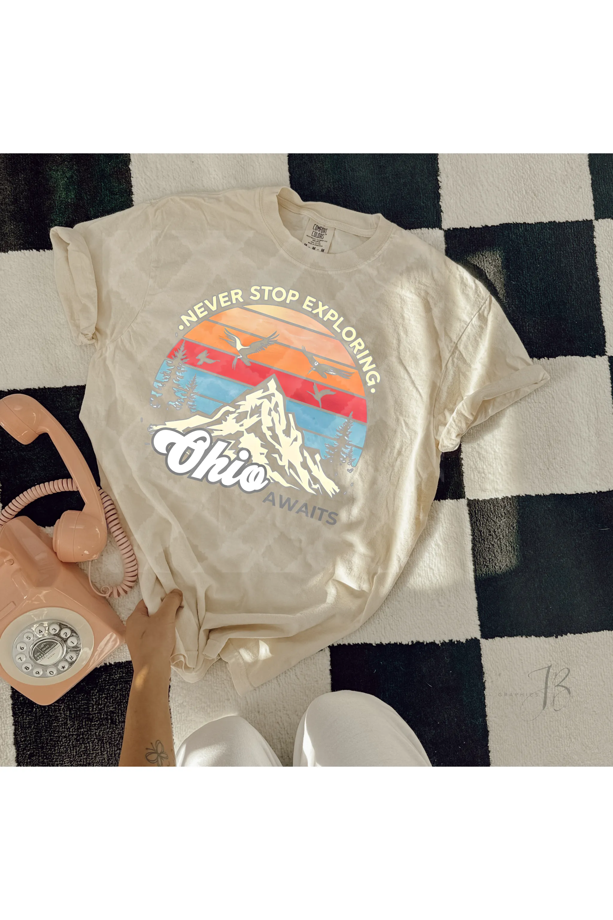 Never stop Exploring Ohio Comfort Colors T-Shirt