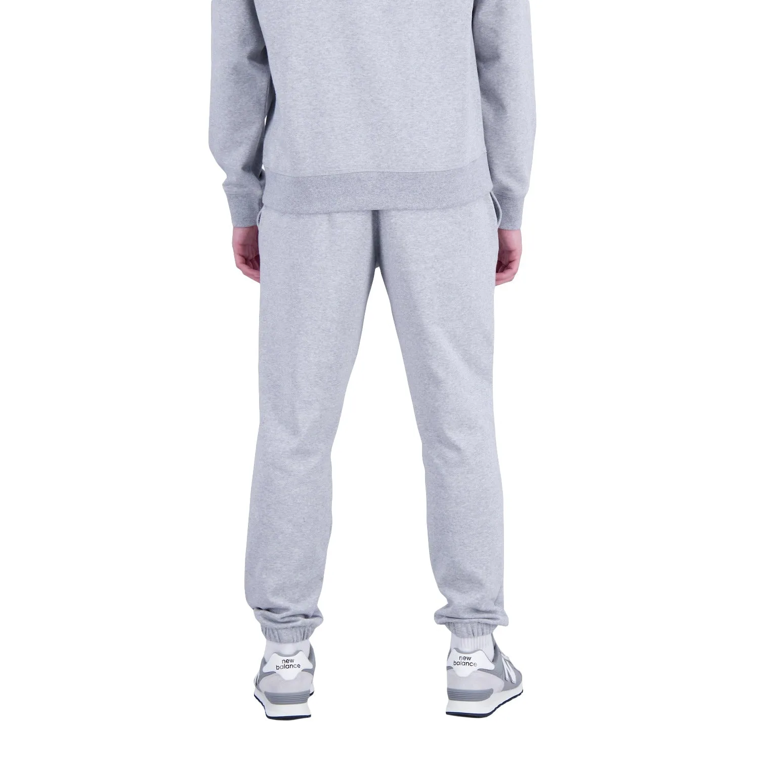 New Balance Men Essentials Stacked Logo French Terry Sweatpant Athletic Grey MP31539-AG