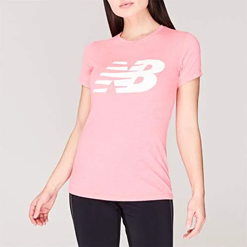 New Balance Womens Logo Graphic QT T Shirt Pink S