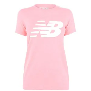 New Balance Womens Logo Graphic QT T Shirt Pink S