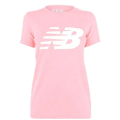 New Balance Womens Logo Graphic QT T Shirt Pink S